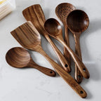 Natural Wooden Kitchen Utensil Set 7-Piece