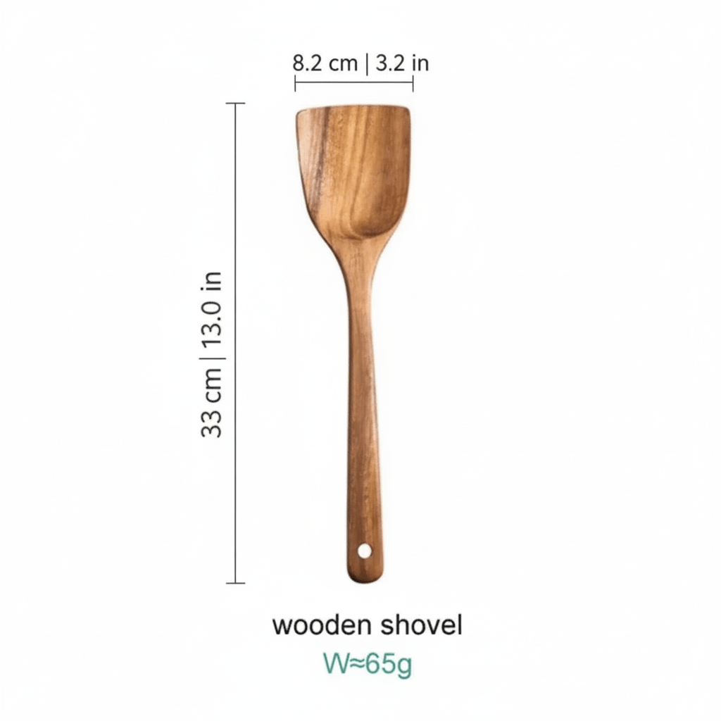 Natural Wooden Kitchen Utensil Set 7-Piece