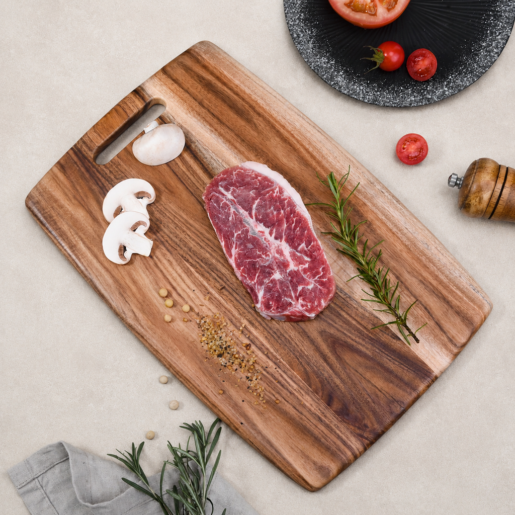 Acacia Wood Cutting Board with Handle 36 × 24 cm