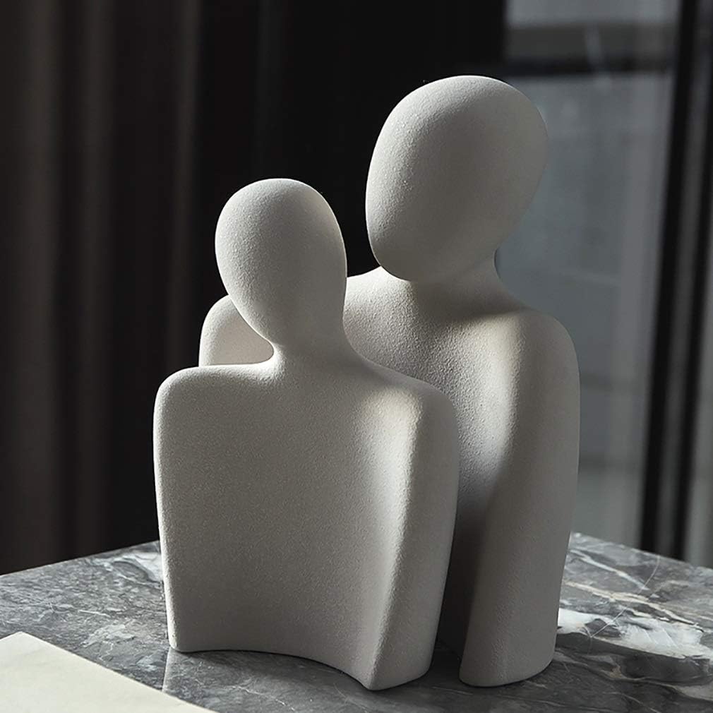 Abstract Ceramic Couple Sculpture