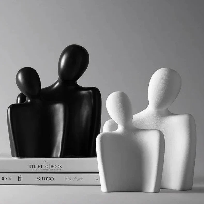Abstract Ceramic Couple Sculpture