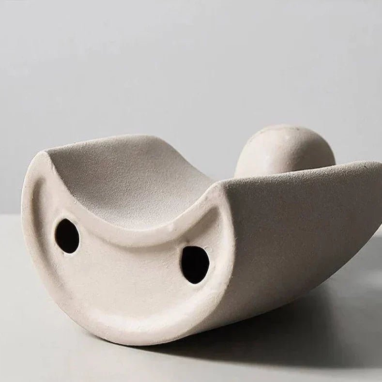 Abstract Ceramic Couple Sculpture