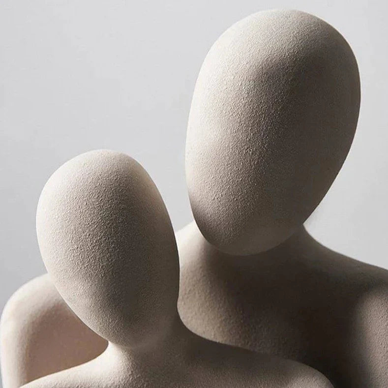 Abstract Ceramic Couple Sculpture