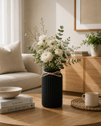 Fluted Plastic Vase with Rope Detail