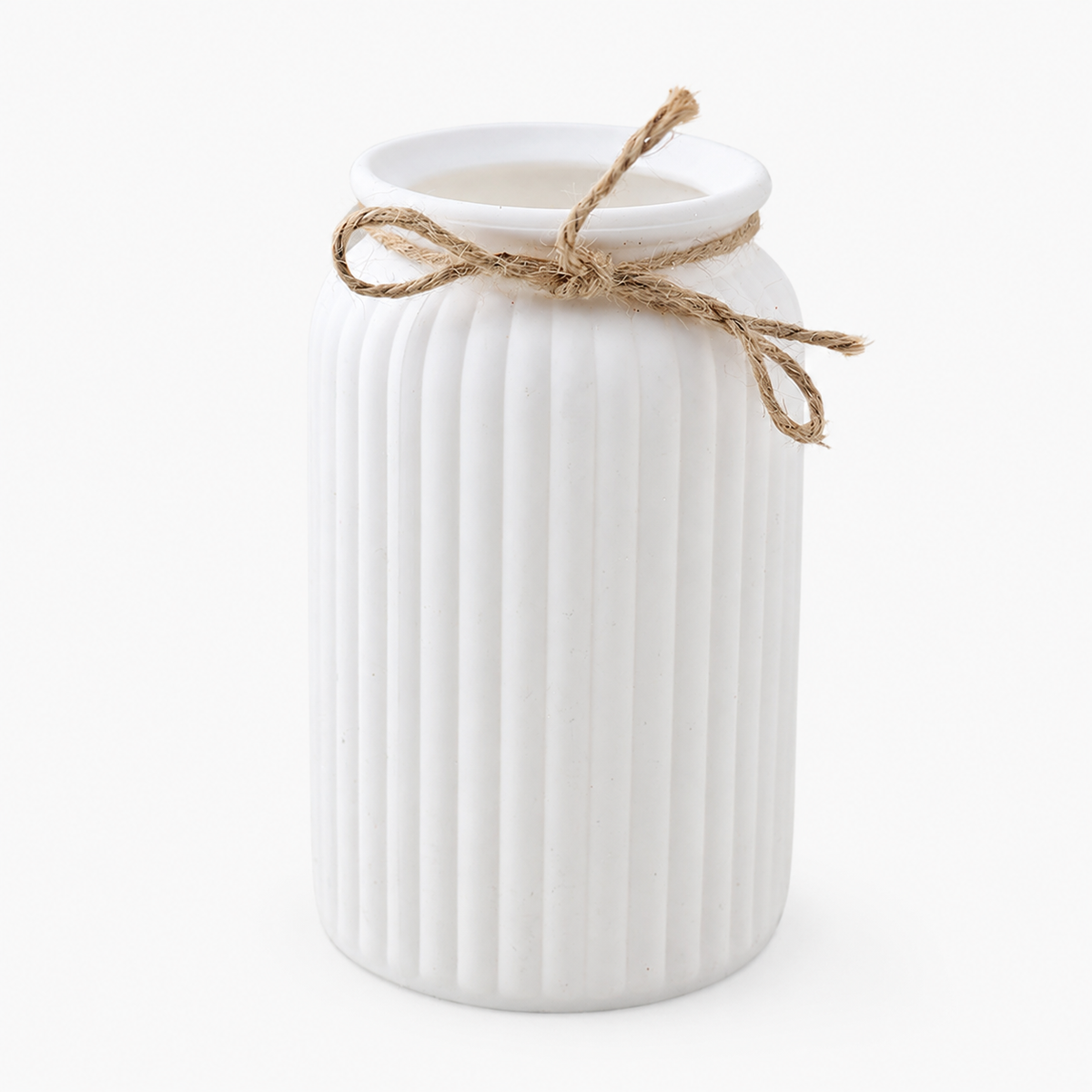 Fluted Plastic Vase with Rope Detail