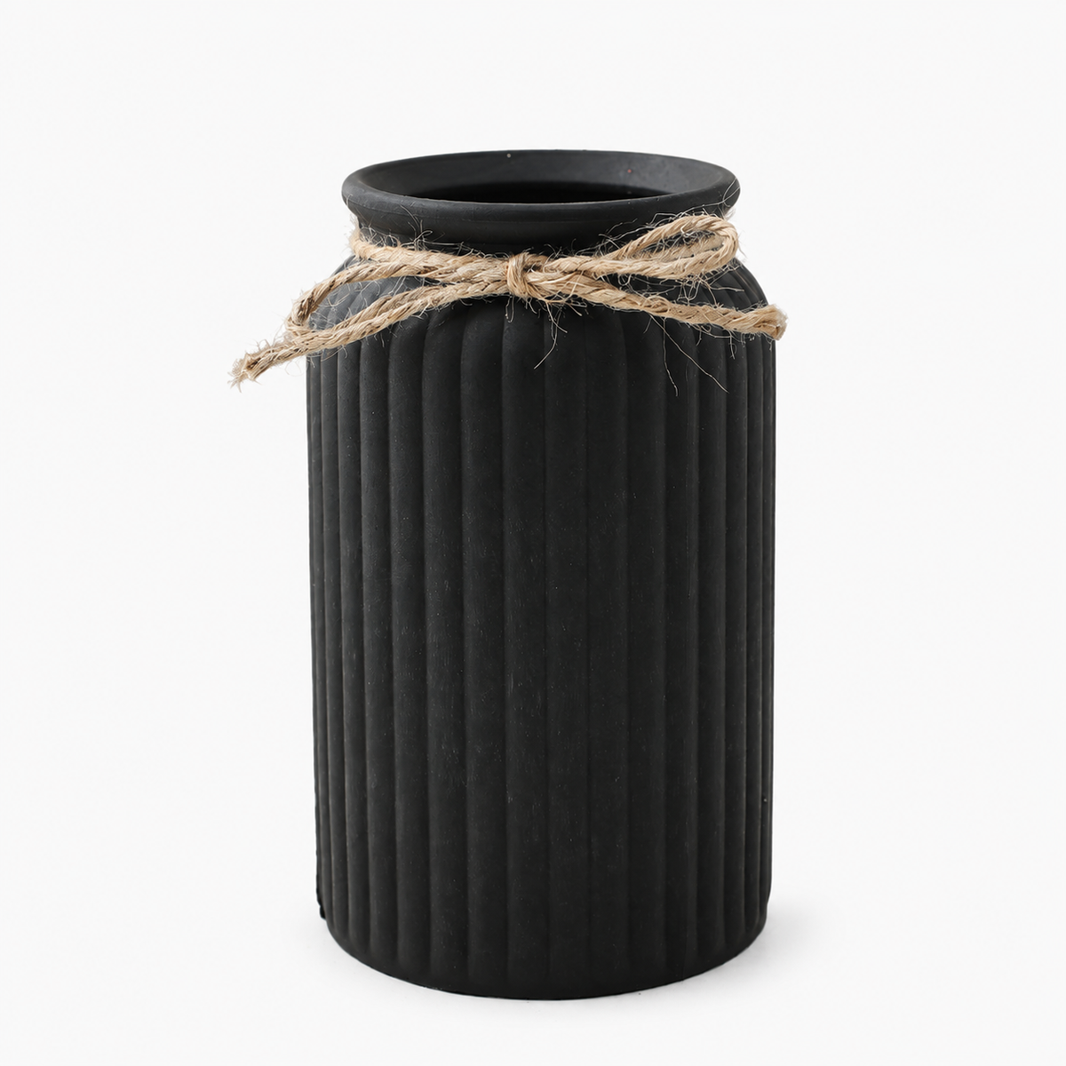 Fluted Plastic Vase with Rope Detail
