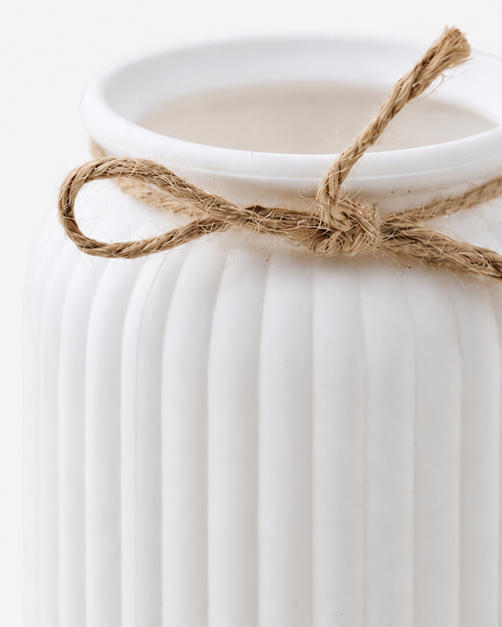 Fluted Plastic Vase with Rope Detail