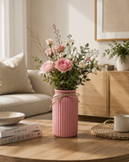 Fluted Plastic Vase with Rope Detail