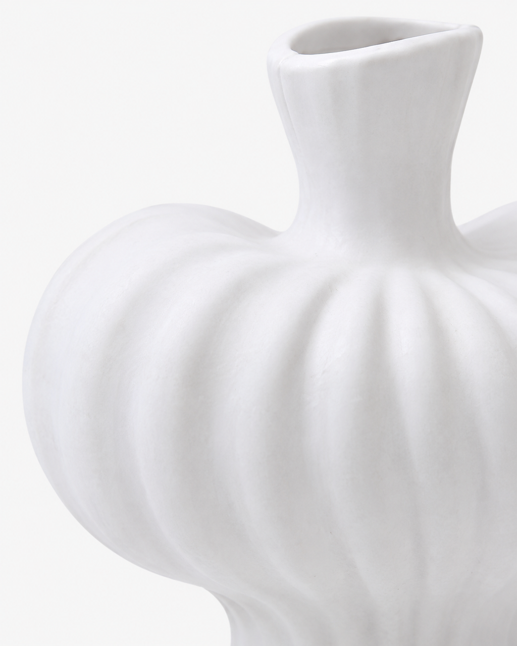 Sculptural Ribbed Plastic Vase