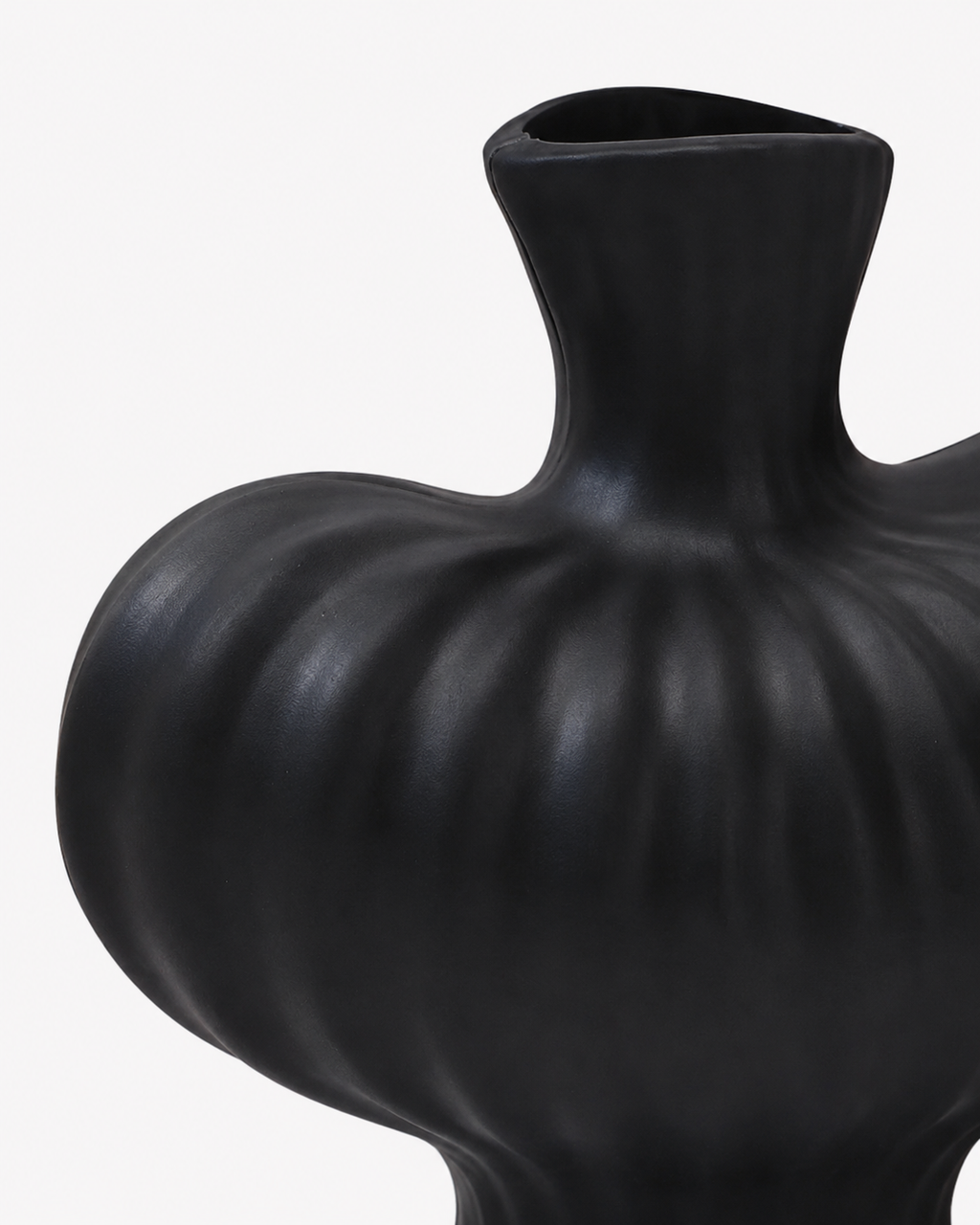 Sculptural Ribbed Plastic Vase