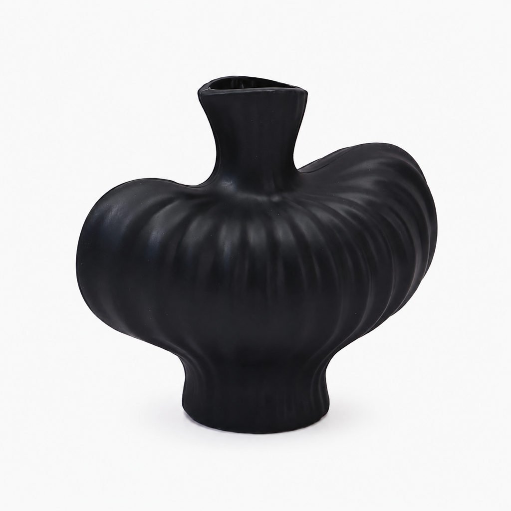 Sculptural Ribbed Plastic Vase
