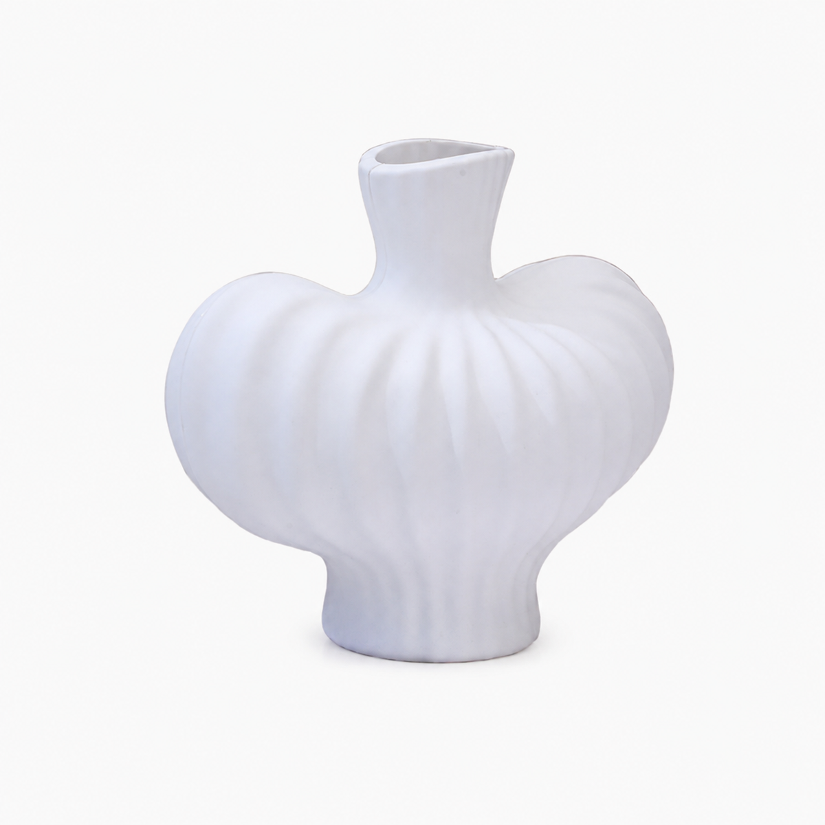 Sculptural Ribbed Plastic Vase