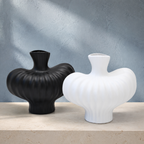 Sculptural Ribbed Plastic Vase