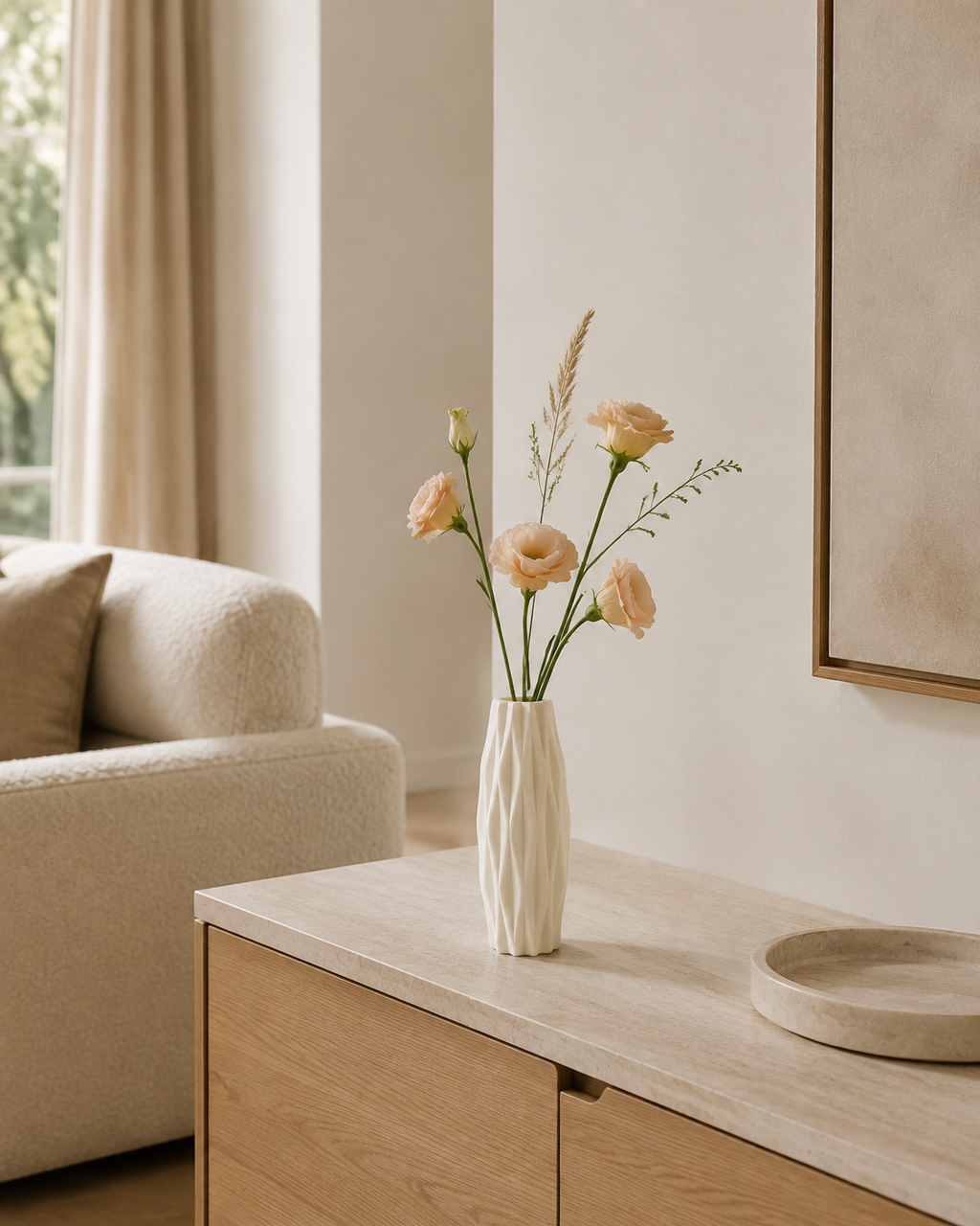 Nordic Geometric Plastic Vase 21 cm
