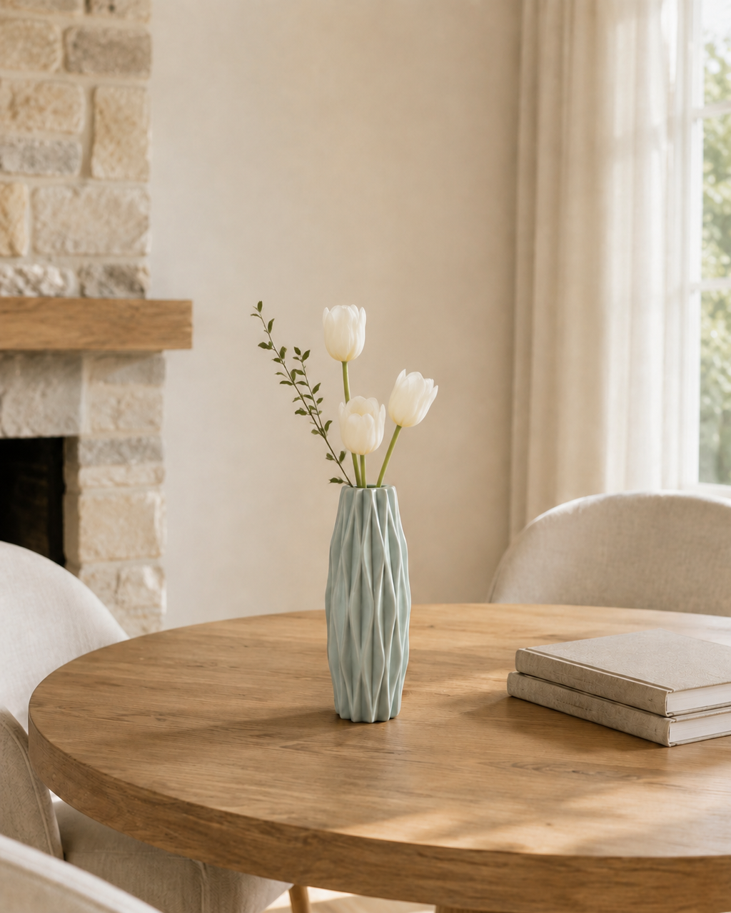 Nordic Geometric Plastic Vase 21 cm