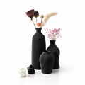 3-Piece Ribbed Decorative Vase Set
