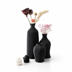 3-Piece Ribbed Decorative Vase Set