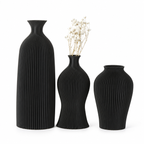 3-Piece Ribbed Decorative Vase Set