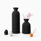 2-Piece Wavy Ribbed Dry Flower Vase Set