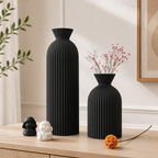 2-Piece Wavy Ribbed Dry Flower Vase Set