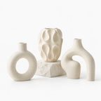 3-Piece Sculptural Ceramic Vase Set