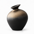 Sculptural Black Ceramic Flower Vase
