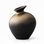 Sculptural Black Ceramic Flower Vase