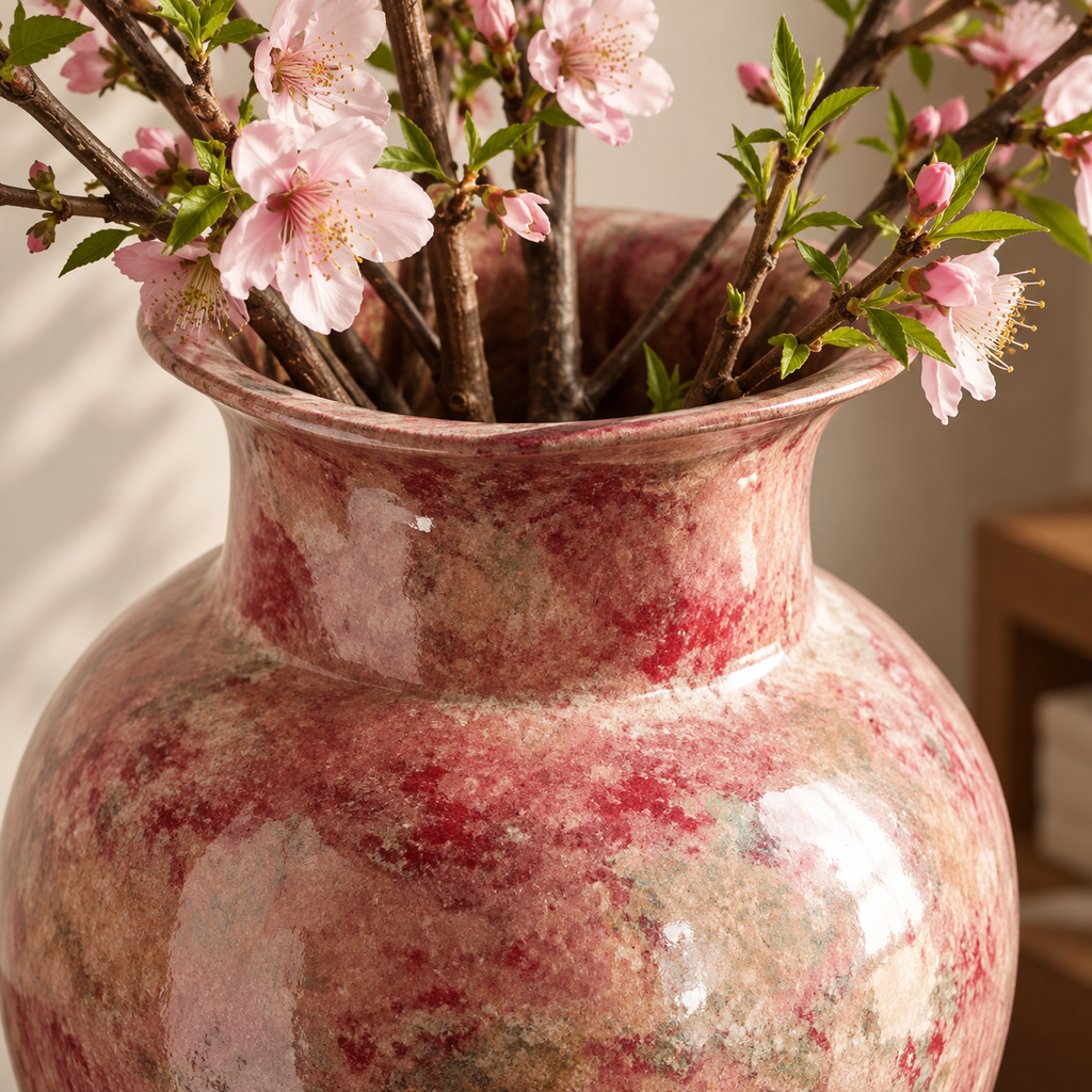 Pink Decorative Ceramic Flower Vase