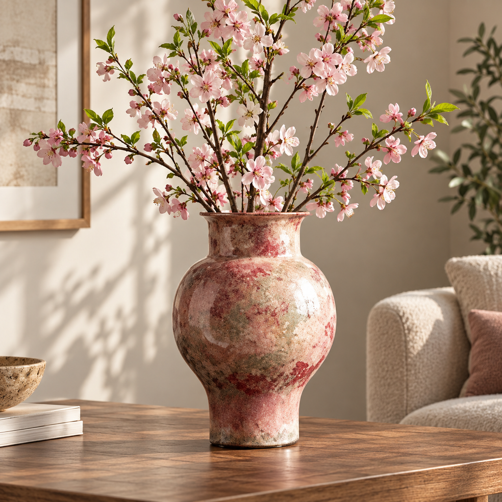 Pink Decorative Ceramic Flower Vase