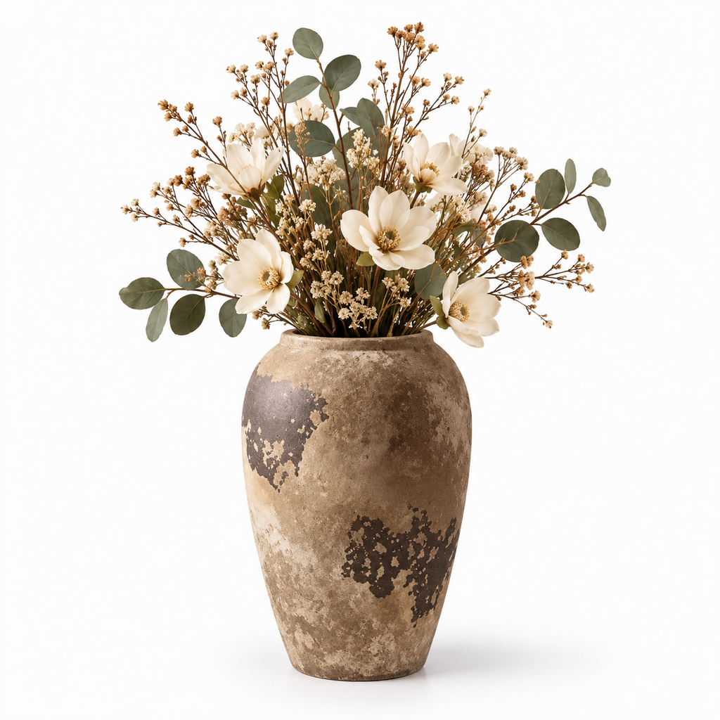 Wabi-Sabi Textured Ceramic Vase