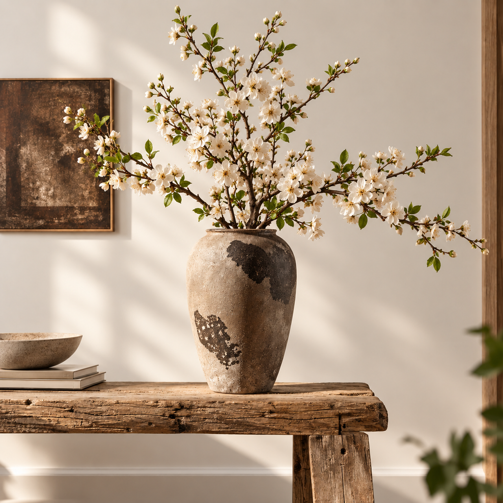 Wabi-Sabi Textured Ceramic Vase