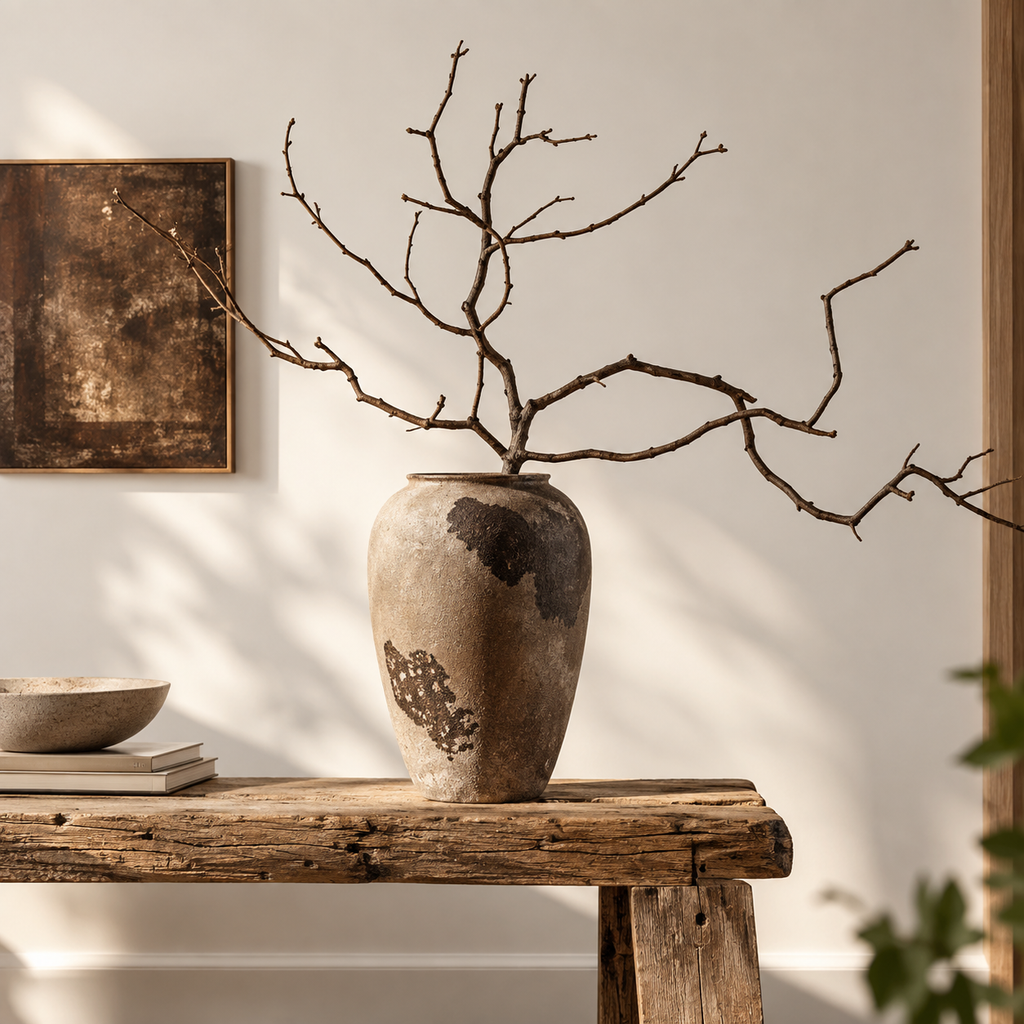 Wabi-Sabi Textured Ceramic Vase