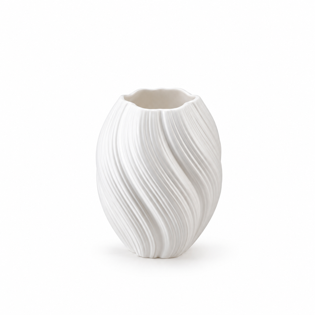 Wave Textured Plastic Flower Vase