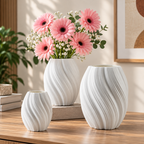 Wave Textured Plastic Flower Vase