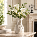 Textured White Ceramic Japandi Vase