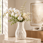 Textured White Ceramic Japandi Vase