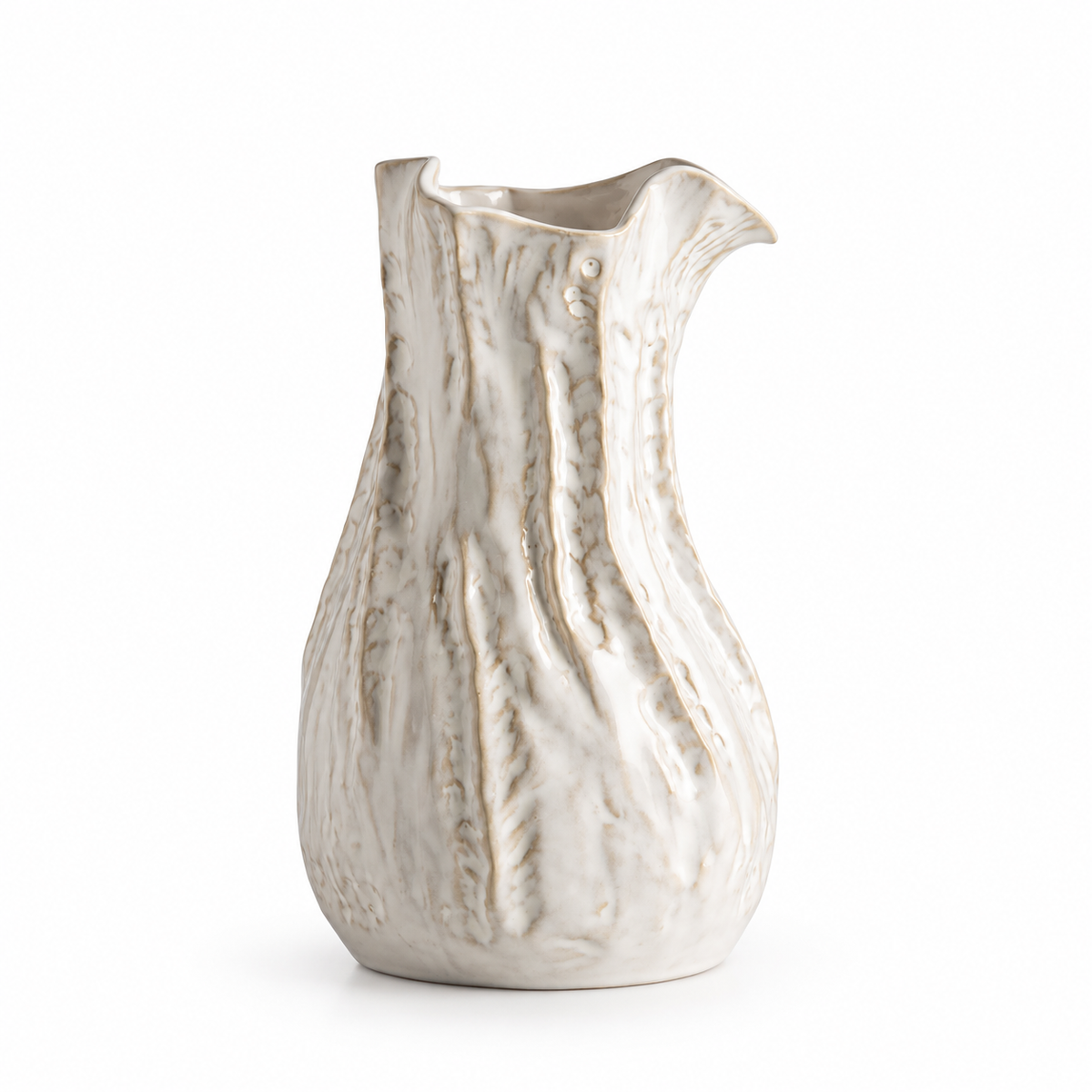 Textured White Ceramic Japandi Vase