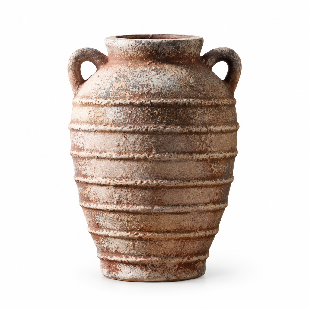 Wabi-Sabi Ribbed Ceramic Flower Vase