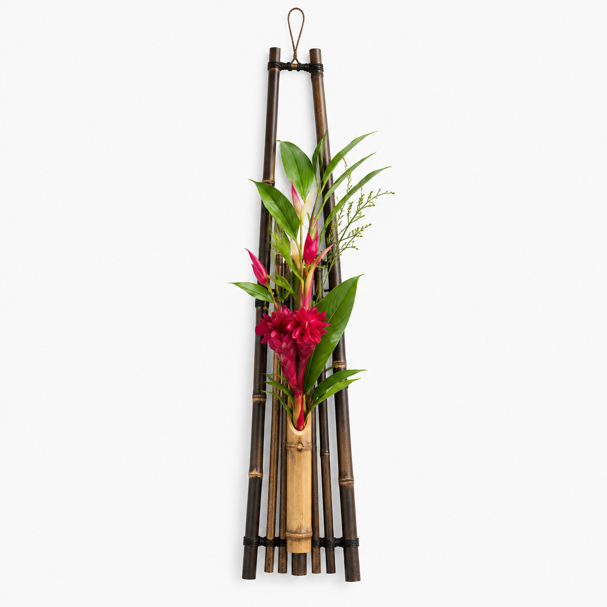 Black Bamboo Japanese Wall Vase