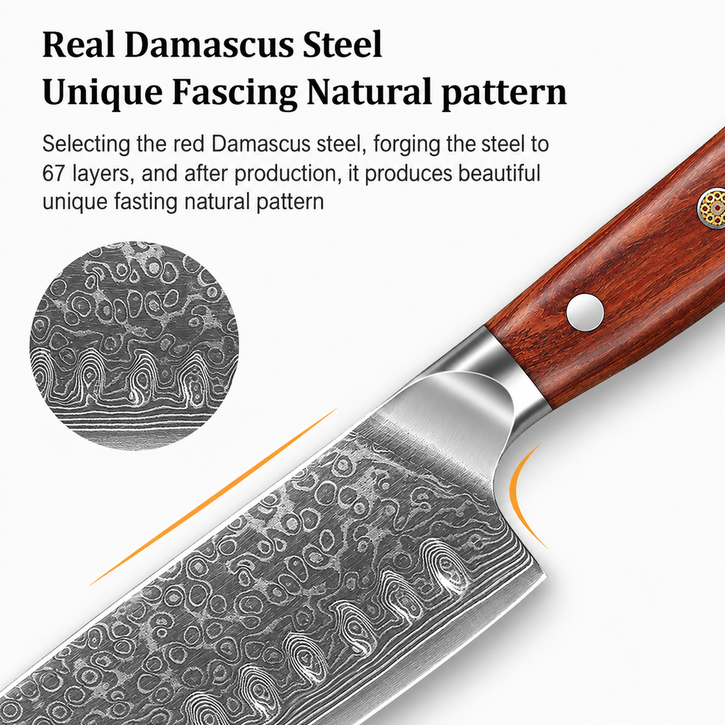 4-Piece Damascus Steel Kitchen Knife Set