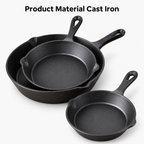 3-Piece Cast Iron Frying Pan Set
