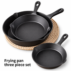 3-Piece Cast Iron Frying Pan Set