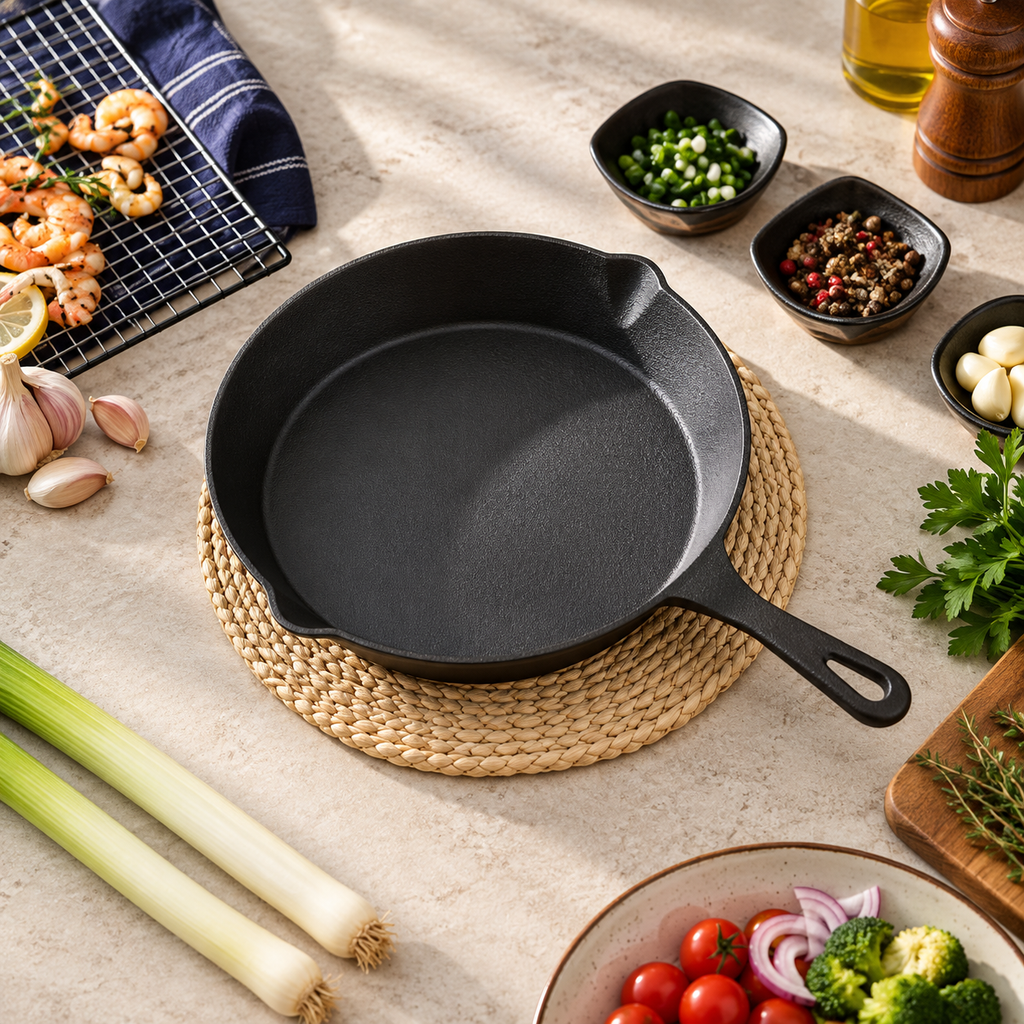 3-Piece Cast Iron Frying Pan Set