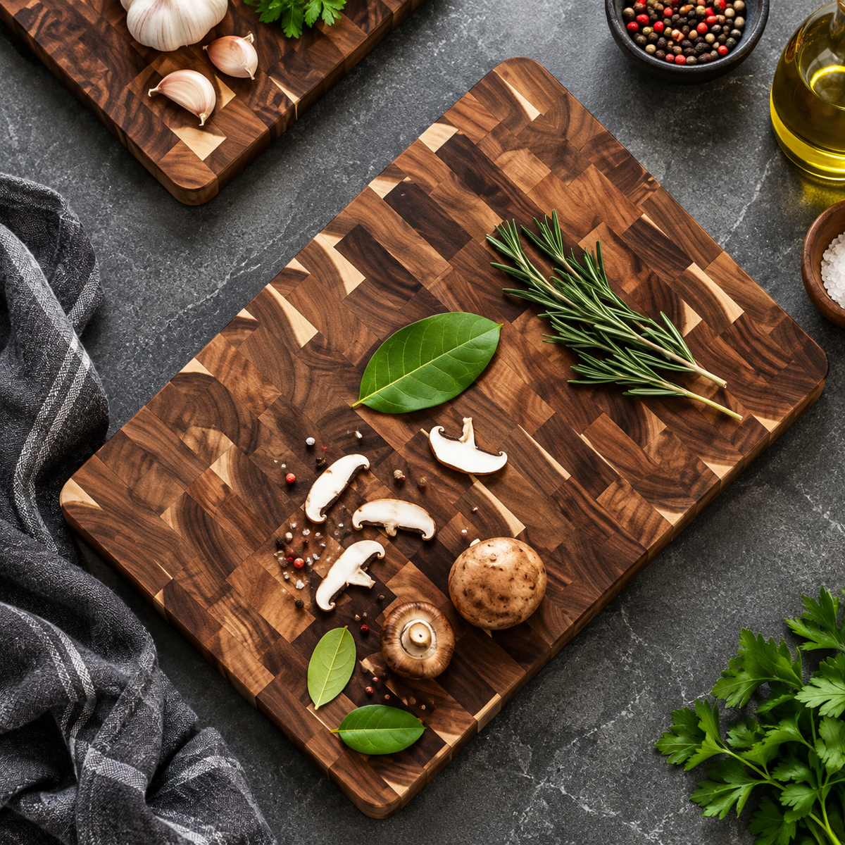 Acacia Wood Checkerboard Cutting Board