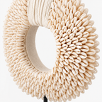 Nordic Cowrie Shell Decorative Sculpture on Stand