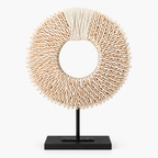 Nordic Cowrie Shell Decorative Sculpture on Stand