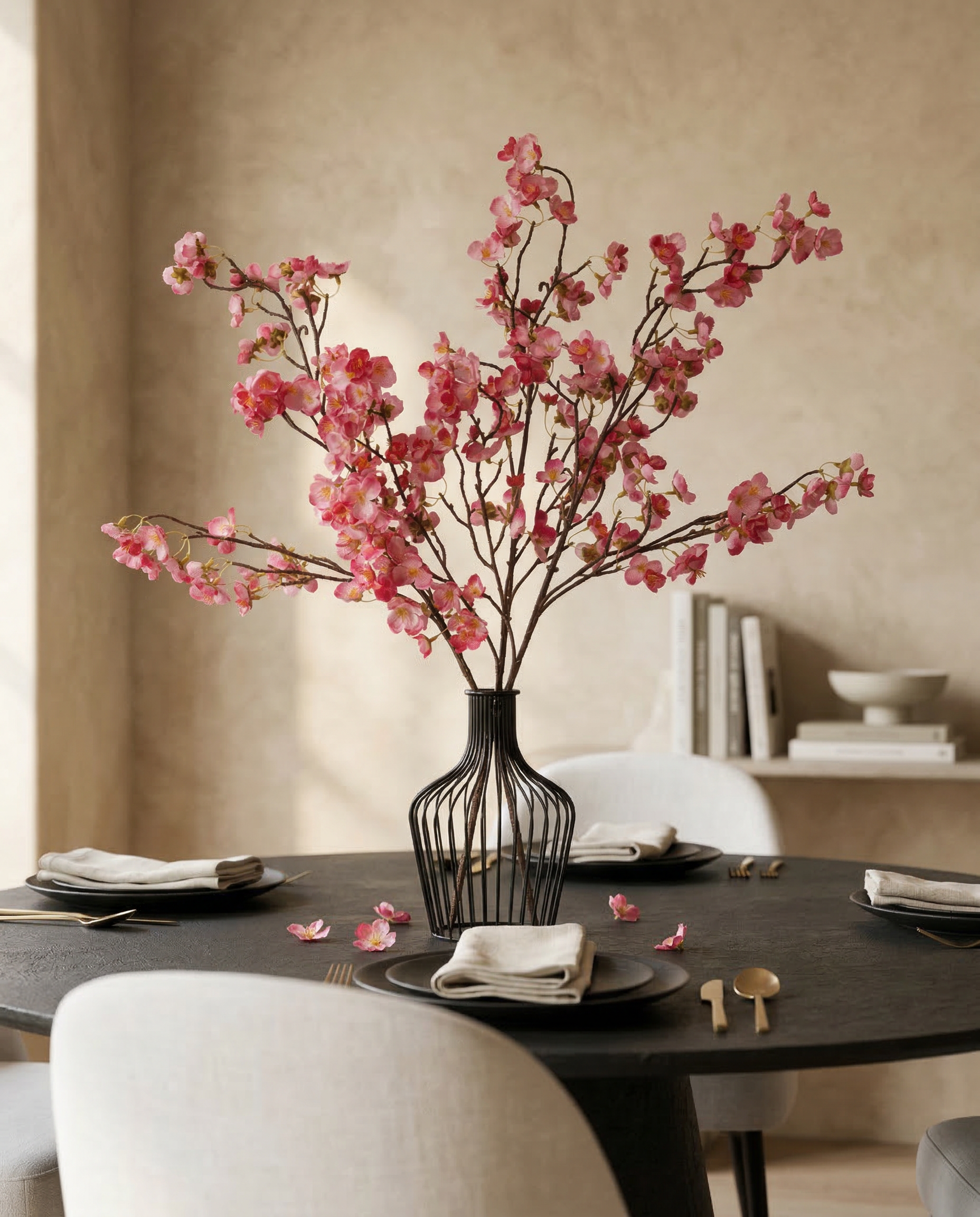 Faux Blossom Branch - FUCHSIA PINK (3 STEMS)