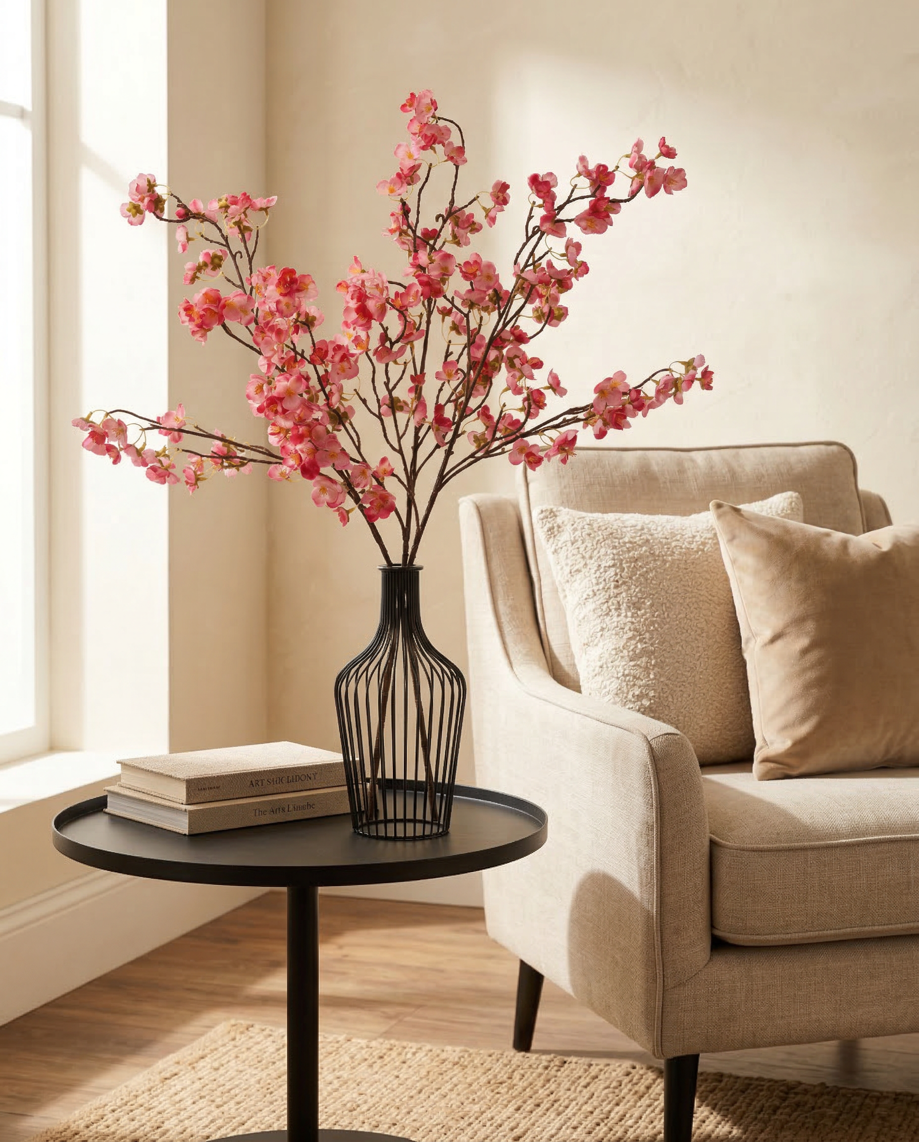 Faux Blossom Branch - FUCHSIA PINK (3 STEMS)