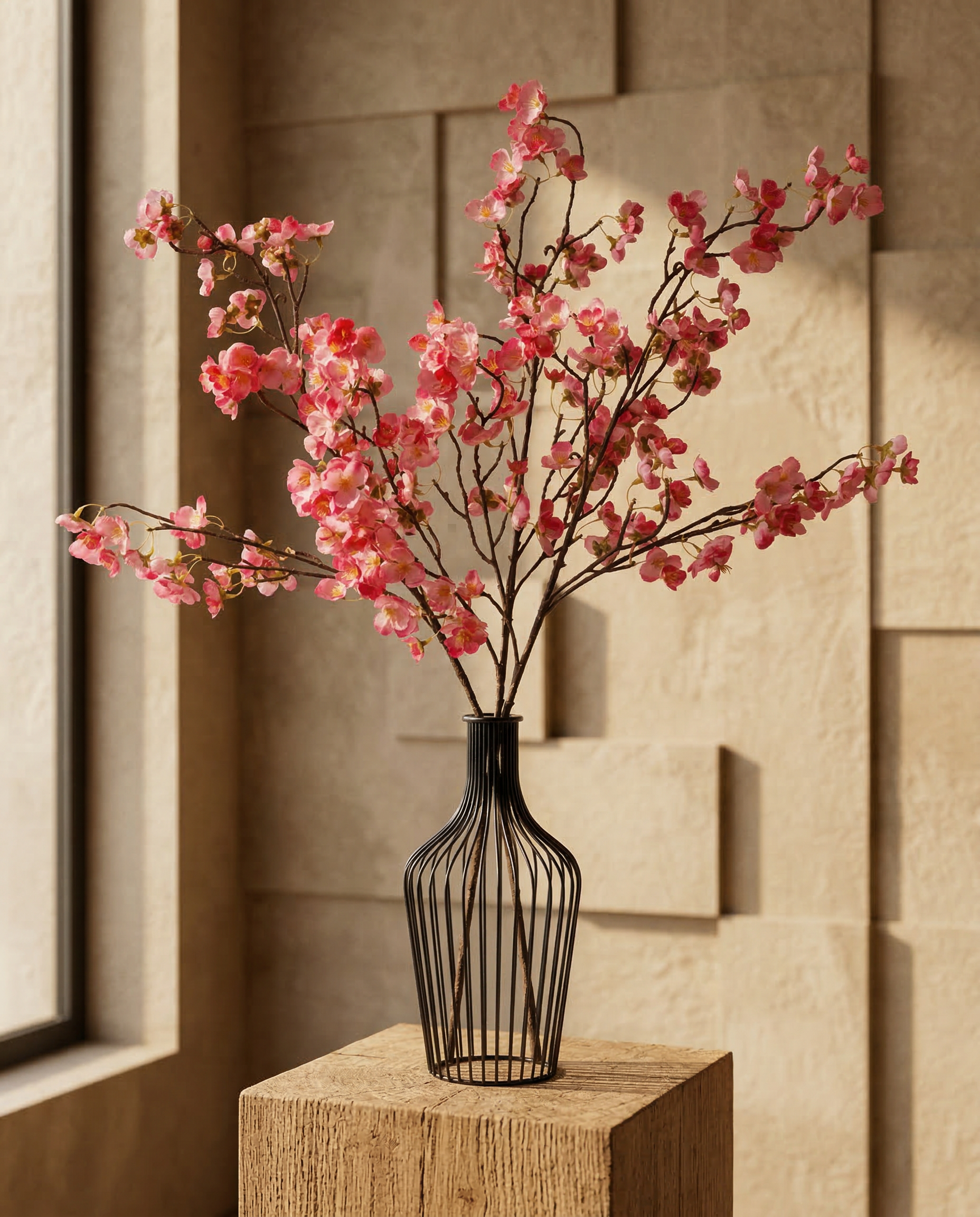 Faux Blossom Branch - FUCHSIA PINK (3 STEMS)