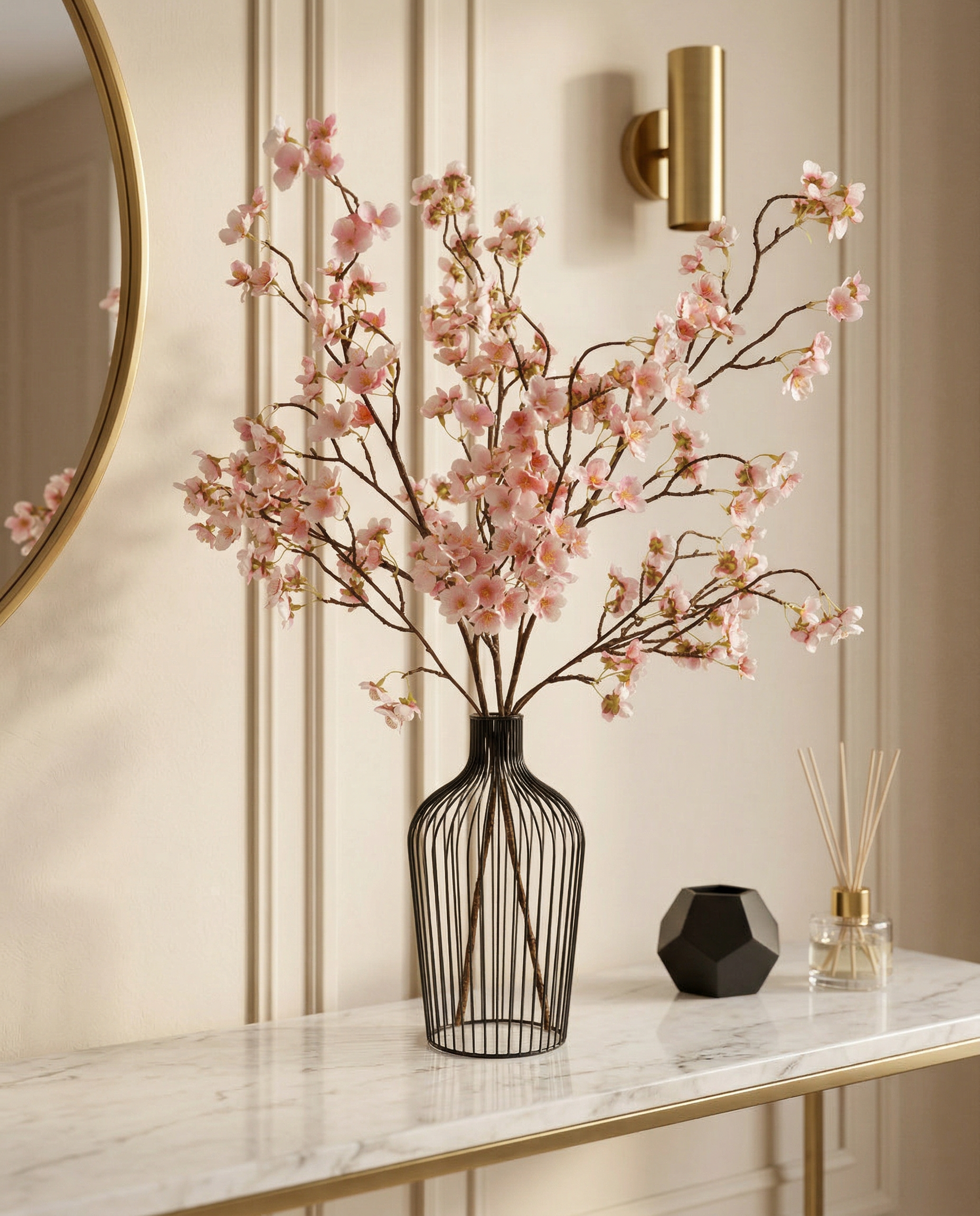 Faux Blossom Branch - OLD PINK (3 STEMS)